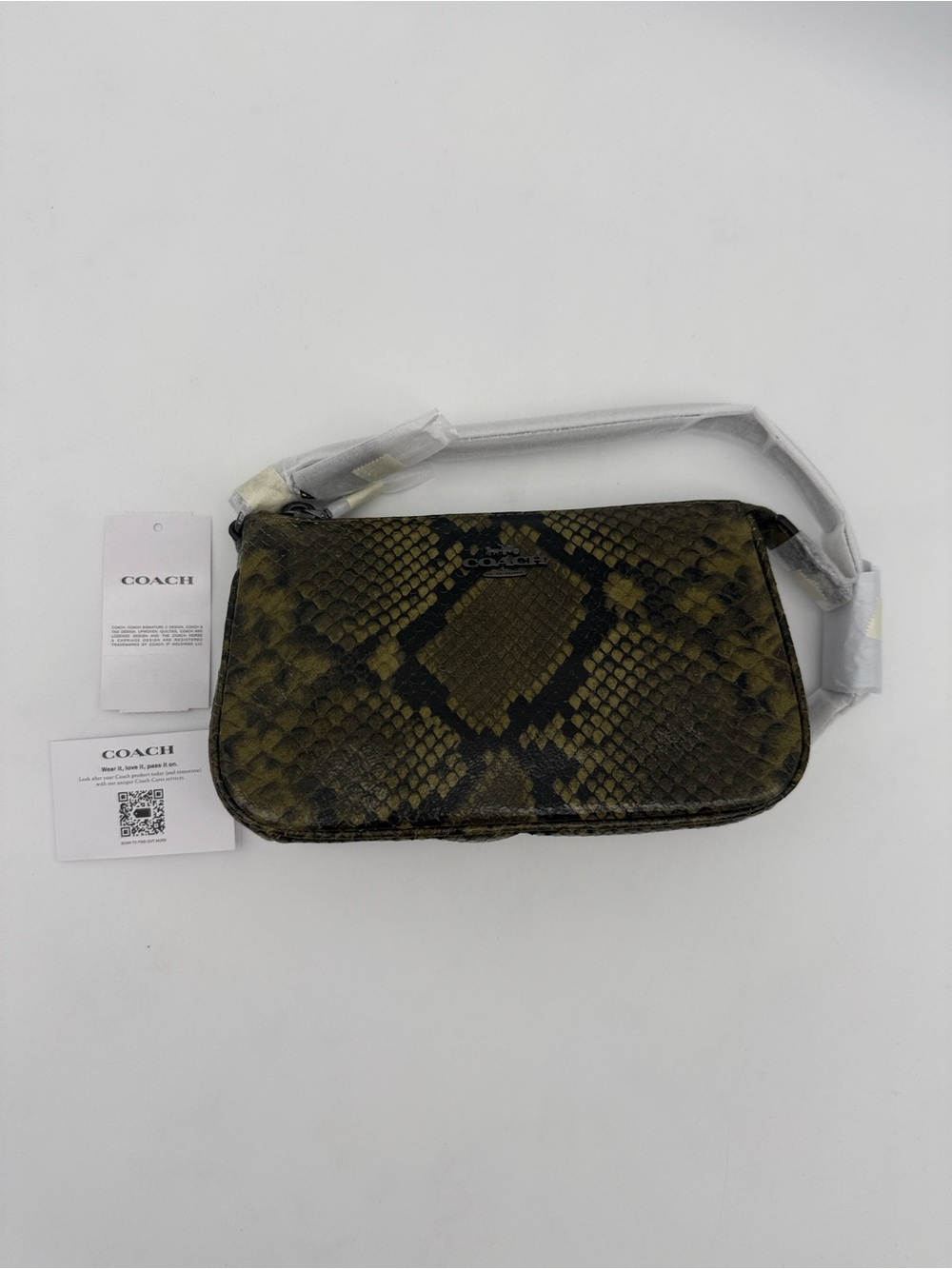 Coach Nolita 19 With Snake Print Olive Green
